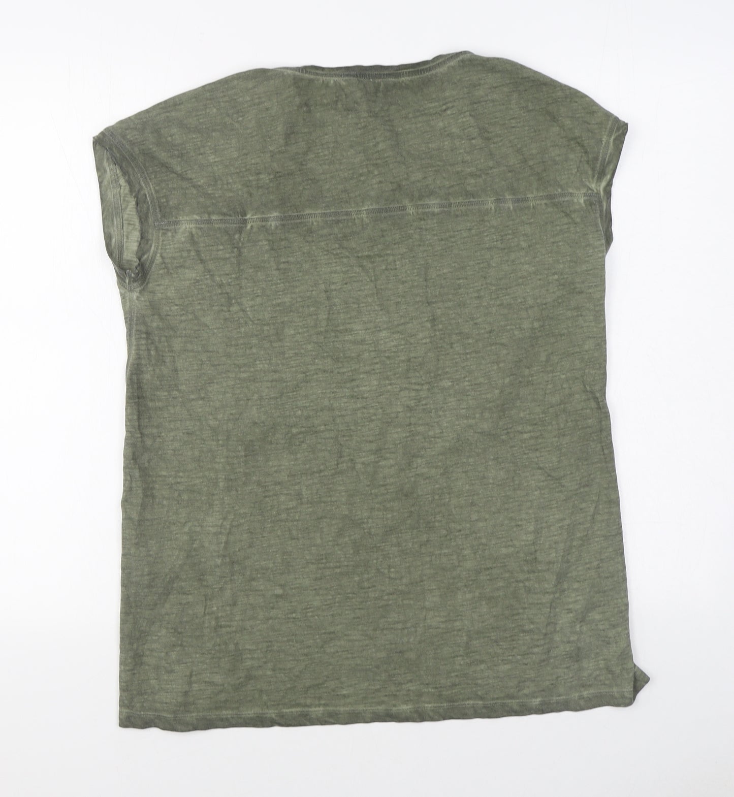 NEXT Womens Green  100% Cotton Basic T-Shirt Size 10 Boat Neck