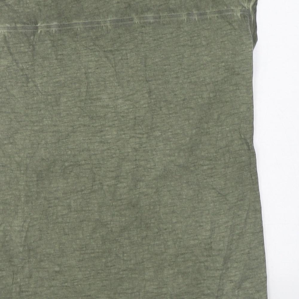 NEXT Womens Green  100% Cotton Basic T-Shirt Size 10 Boat Neck