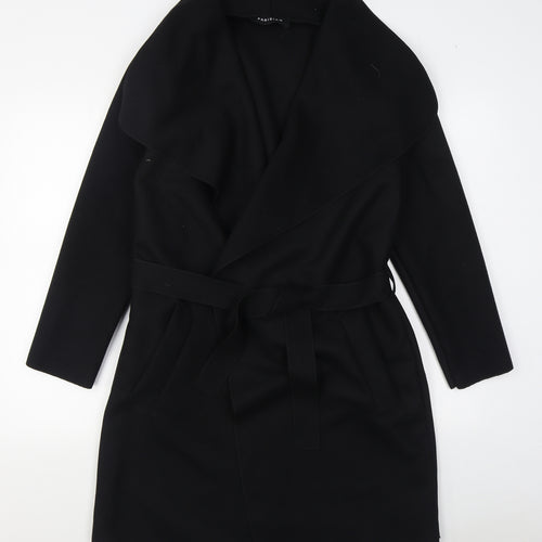 Parisian Collection  Womens Black   Overcoat Coat Size S  Tie