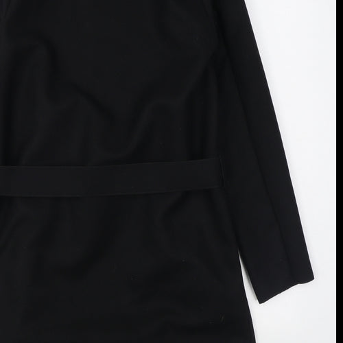 Parisian Collection  Womens Black   Overcoat Coat Size S  Tie