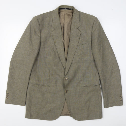 Fifty Mens Beige  Polyester Jacket Suit Jacket Size 36