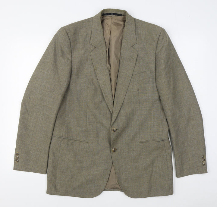 Fifty Mens Beige  Polyester Jacket Suit Jacket Size 36