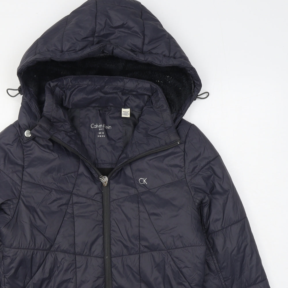 Calvin Klein Womens Grey   Rain Coat Coatigan Size 10  Zip