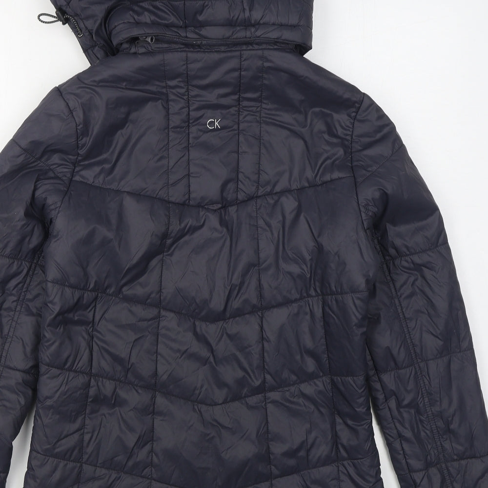 Calvin Klein Womens Grey   Rain Coat Coatigan Size 10  Zip