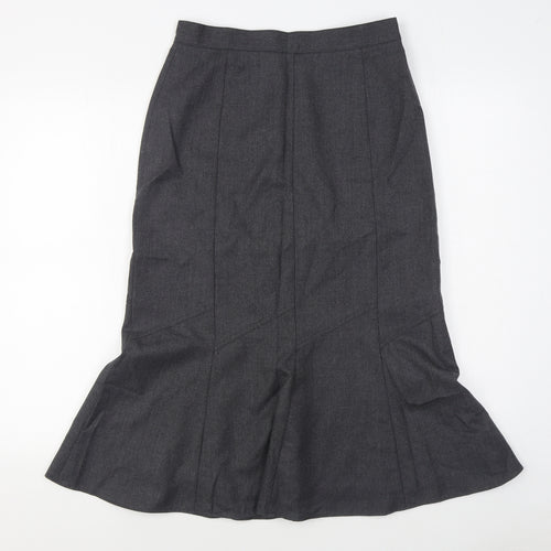 Marcona Womens Grey  Wool Trumpet Skirt Size 8   Zip
