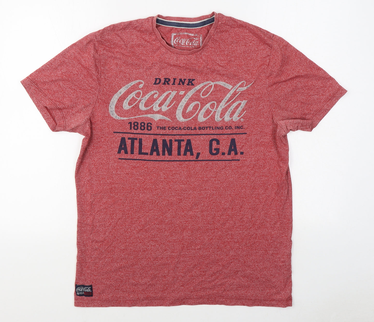 Coca-Cola Mens Red  Polyester  T-Shirt Size M Round Neck