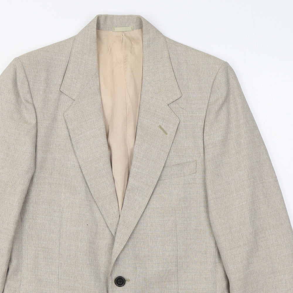 Sears Mens Beige  Wool Jacket Suit Jacket Size 34