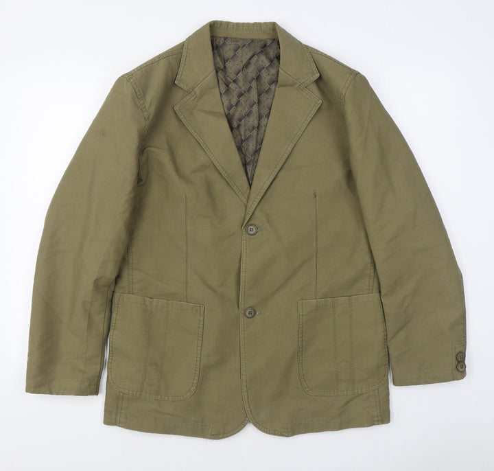 Oulaijie Mens Green Polyester Jacket Suit Jacket Size 40