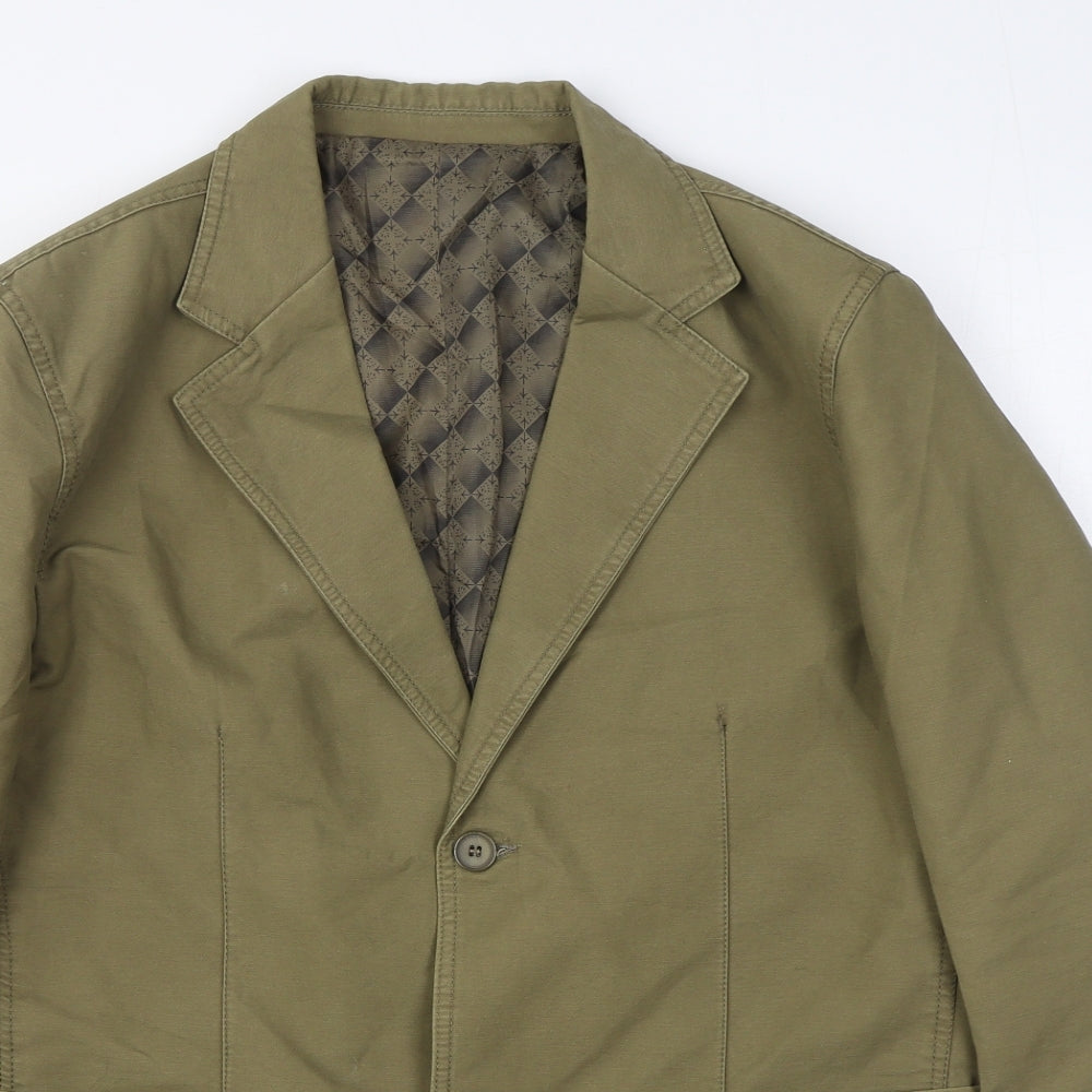 Oulaijie Mens Green  Polyester Jacket Suit Jacket Size 40