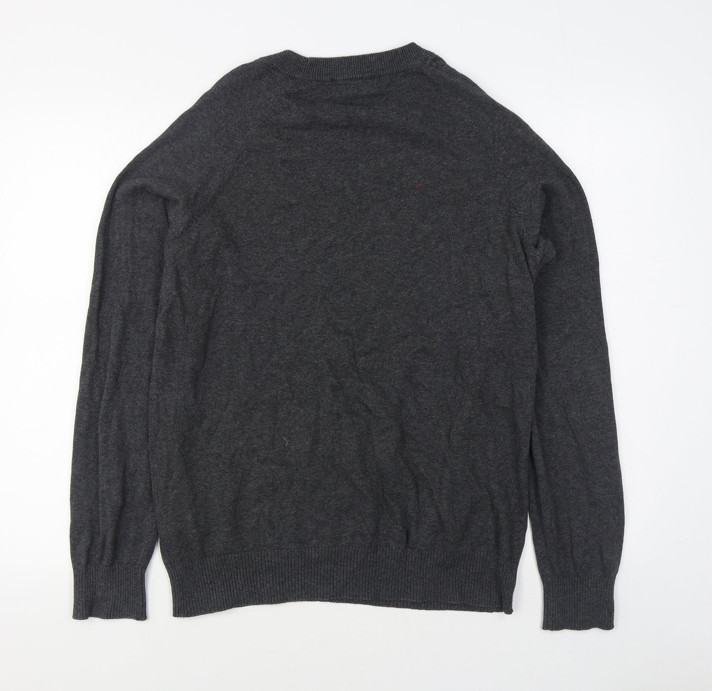 Primark Mens Grey Round Neck  Cotton Pullover Jumper Size L
