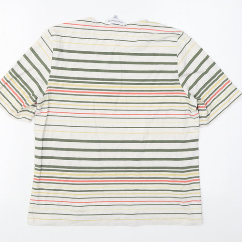 Gray & Osbourn Womens Multicoloured Striped Viscose Basic T-Shirt Size 12 Scoop Neck
