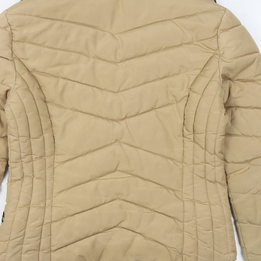 Misspap Womens Beige   Quilted Coat Size M  Zip