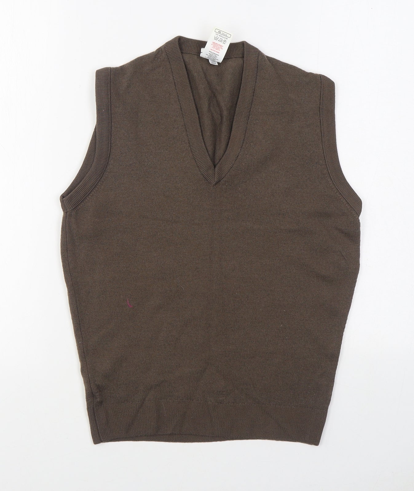 St Michael  Mens Brown V-Neck  Wool Vest Jumper Size S