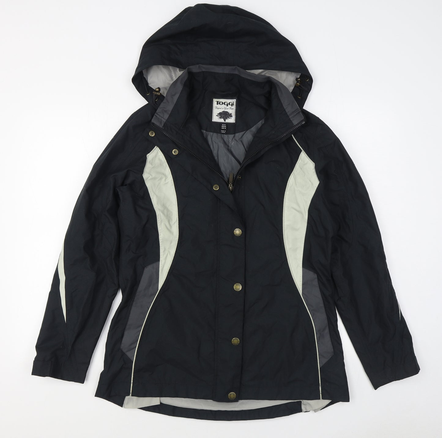 Toggi Womens Black   Rain Coat Coat Size 14  Zip