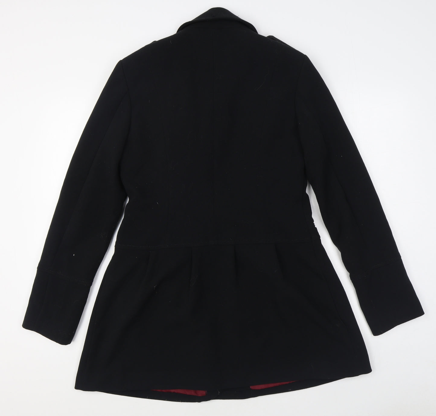 NEXT Womens Black   Overcoat Coat Size 10  Zip