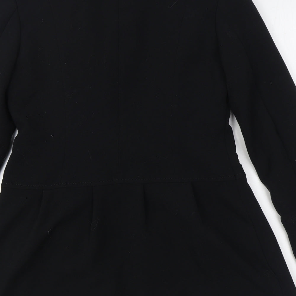 NEXT Womens Black   Overcoat Coat Size 10  Zip