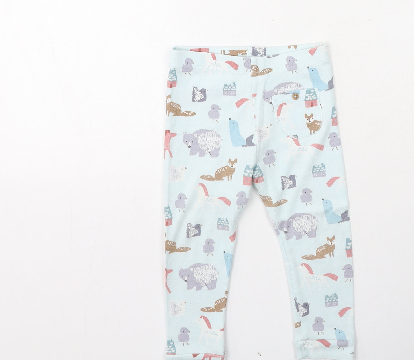 Marks and Spencer Girls Multicoloured  Cotton Jogger Leggings Size 12-18 Months