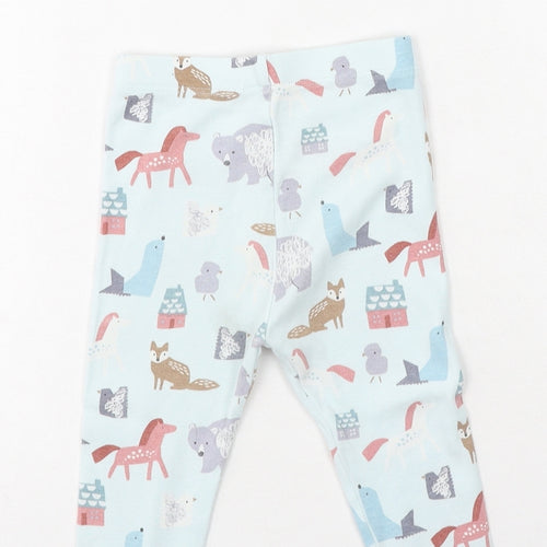 Marks and Spencer Girls Multicoloured  Cotton Jogger Leggings Size 12-18 Months