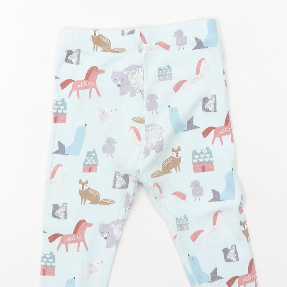 Marks and Spencer Girls Multicoloured  Cotton Jogger Leggings Size 12-18 Months