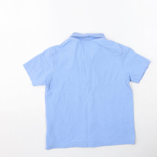 Marks and Spencer Boys Blue  Cotton Basic Polo Size 7-8 Years Collared