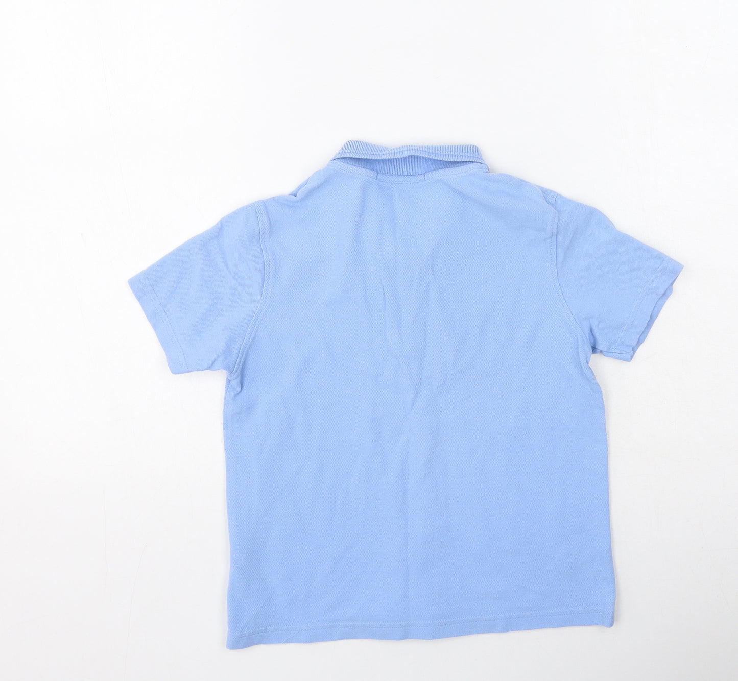 Marks and Spencer Boys Blue  Cotton Basic Polo Size 7-8 Years Collared