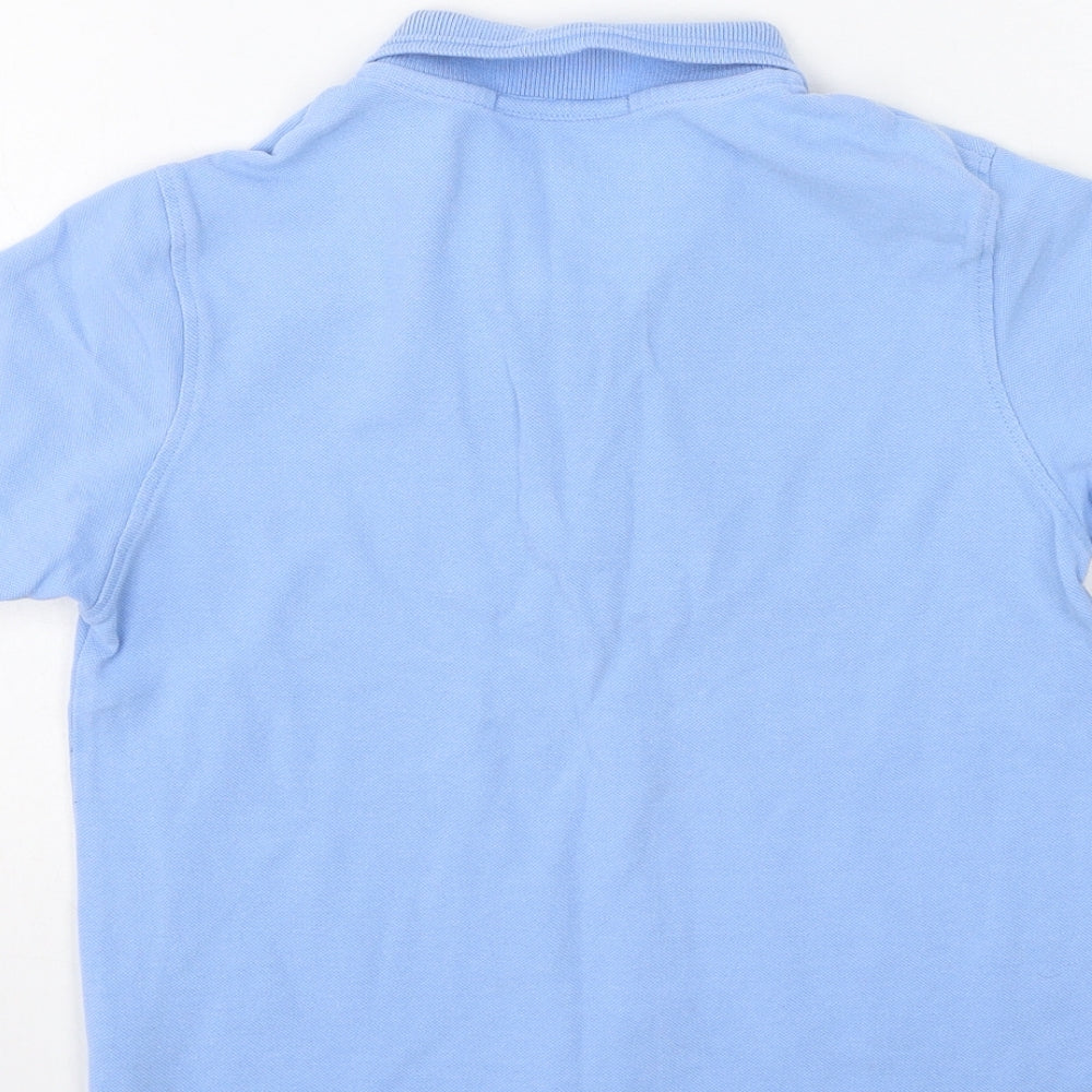 Marks and Spencer Boys Blue  Cotton Basic Polo Size 7-8 Years Collared