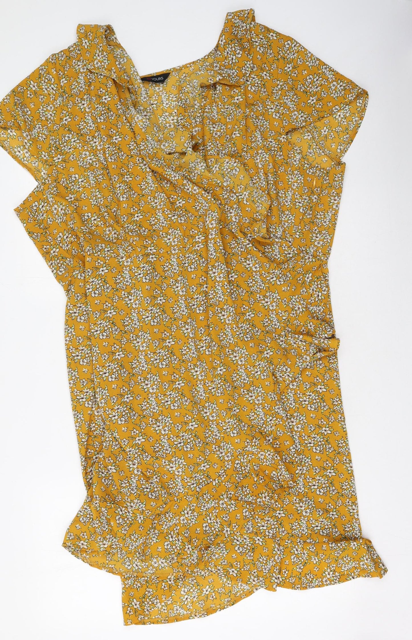 Yours Womens Multicoloured Floral Polyester Shift  Size 26  V-Neck