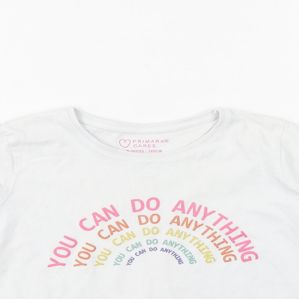 Primark Girls Multicoloured  Cotton Basic Casual Size 9-10 Years Round Neck
