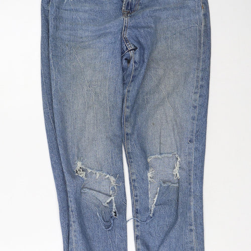 New Look Womens Blue  Cotton Mom Jeans Size 6 L27 in Regular