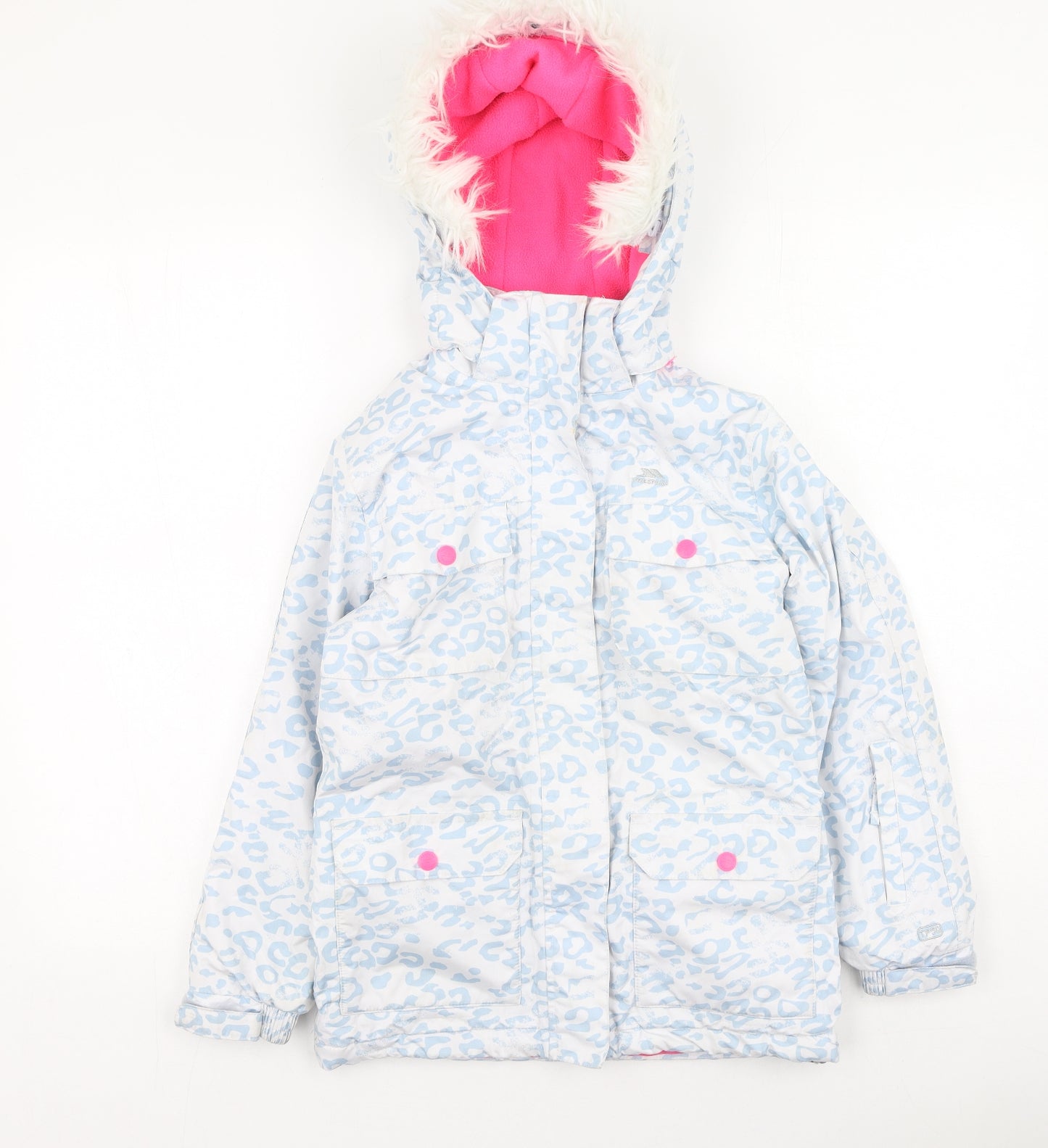Trespass Girls Multicoloured Animal Print  Parka Coat Size 7-8 Years