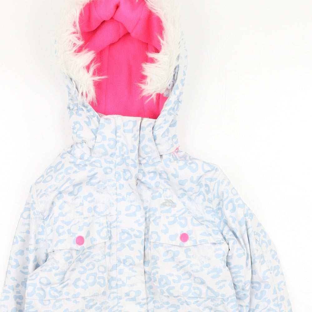 Trespass Girls Multicoloured Animal Print  Parka Coat Size 7-8 Years