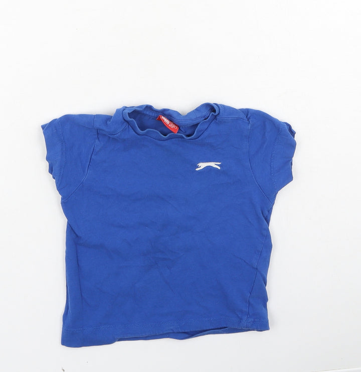 Slazenger Boys Blue  Cotton Basic Casual Size 3-4 Years Round Neck