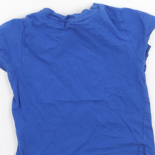 Slazenger Boys Blue  Cotton Basic Casual Size 3-4 Years Round Neck