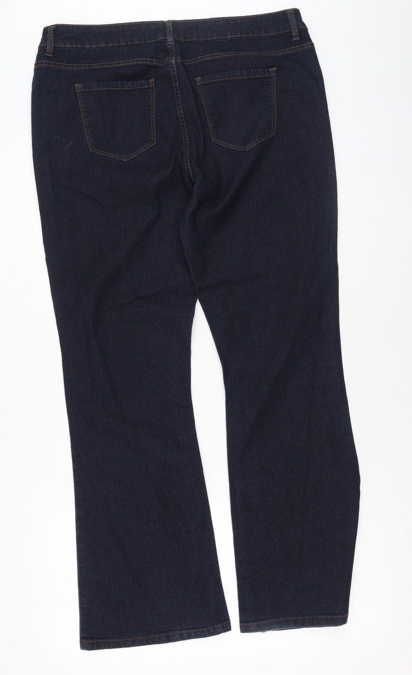 New Look Womens Blue  Cotton Bootcut Jeans Size 18 L34 in Regular
