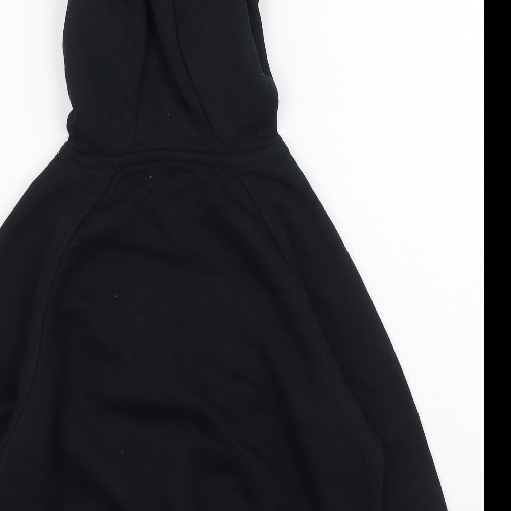Primark Girls Black  Cotton Pullover Hoodie Size 7-8 Years