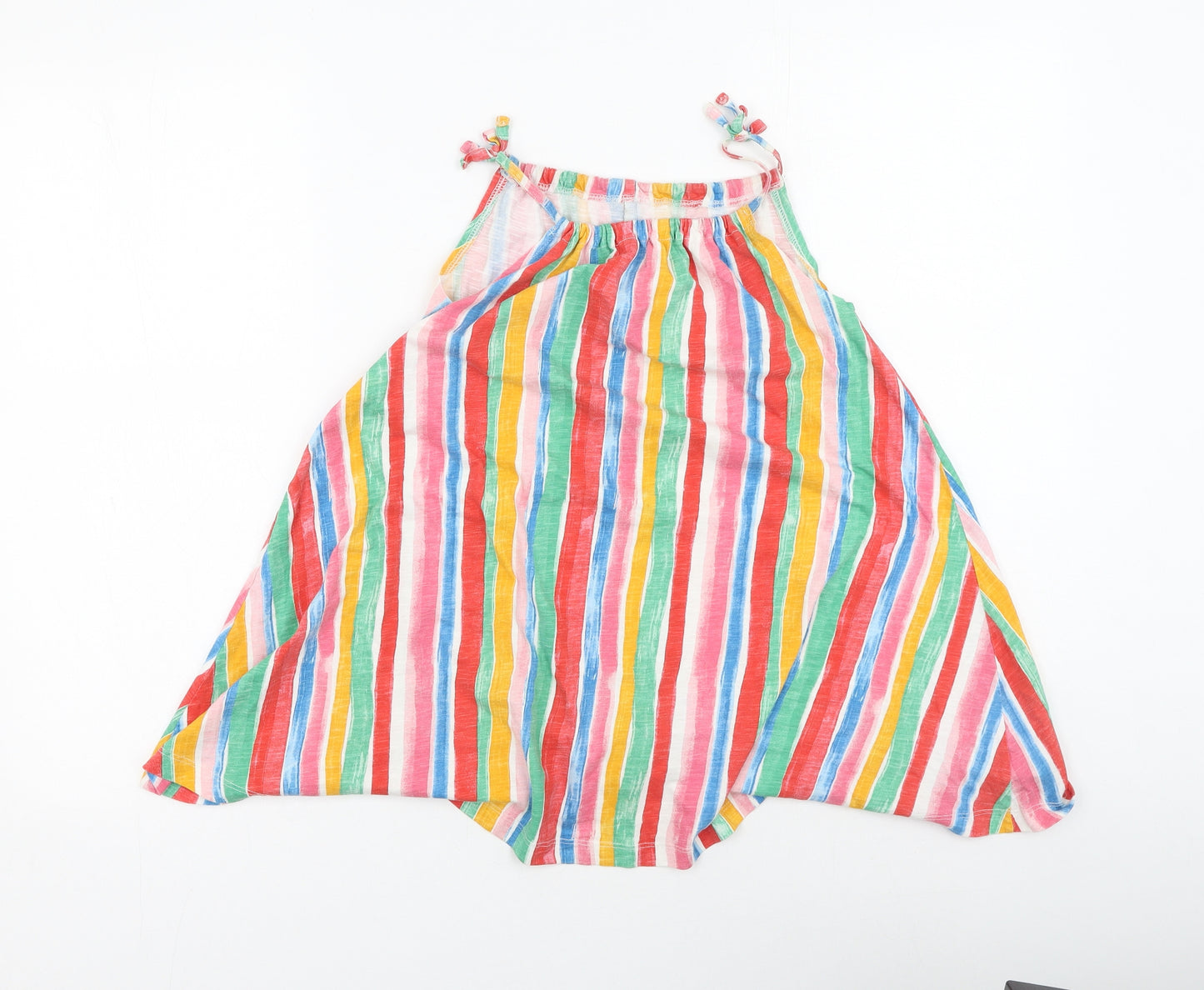 Dunnes Stores Girls Multicoloured Striped Cotton Tank Dress  Size 9 Years  Off the Shoulder