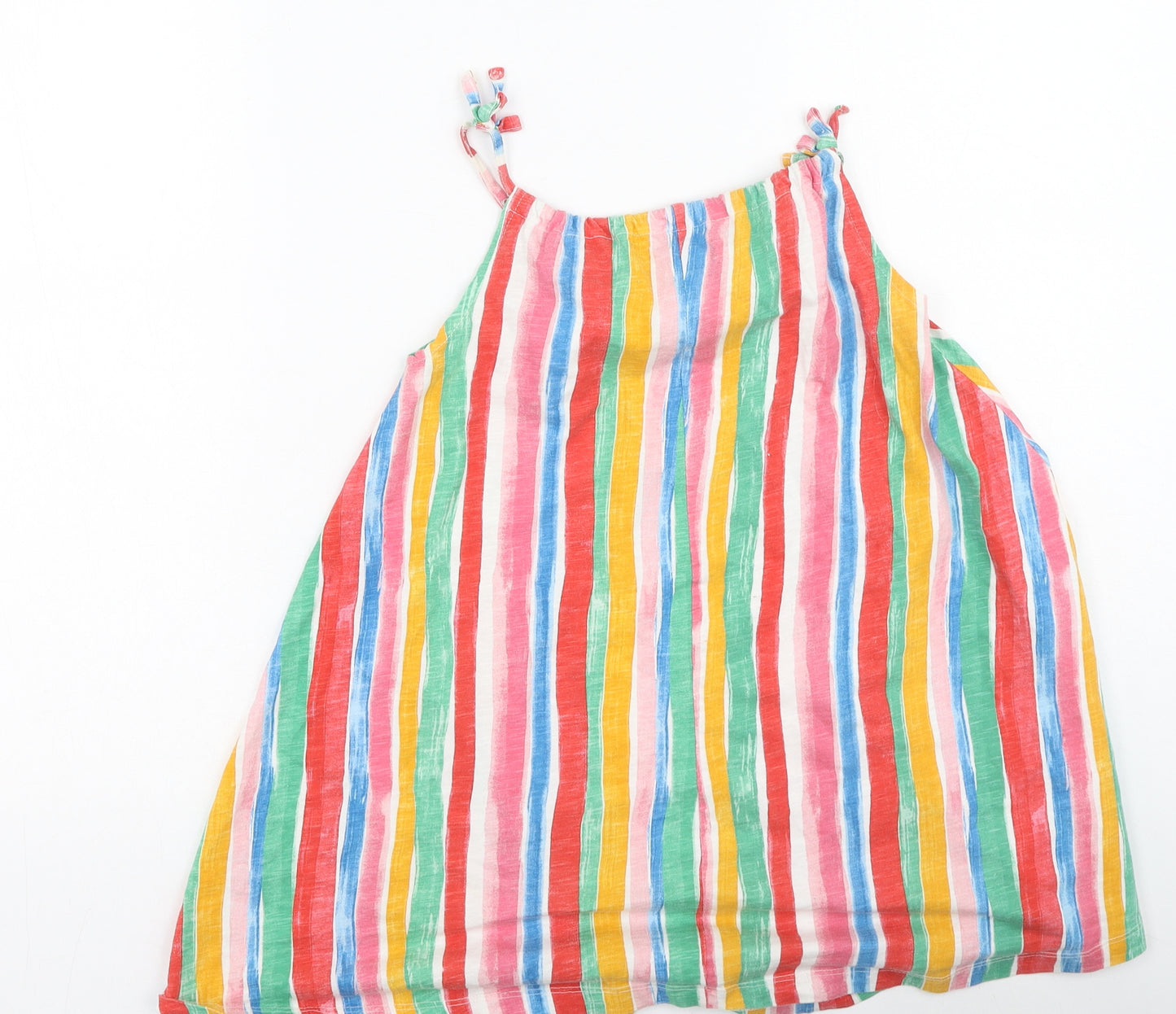 Dunnes Stores Girls Multicoloured Striped Cotton Tank Dress  Size 9 Years  Off the Shoulder