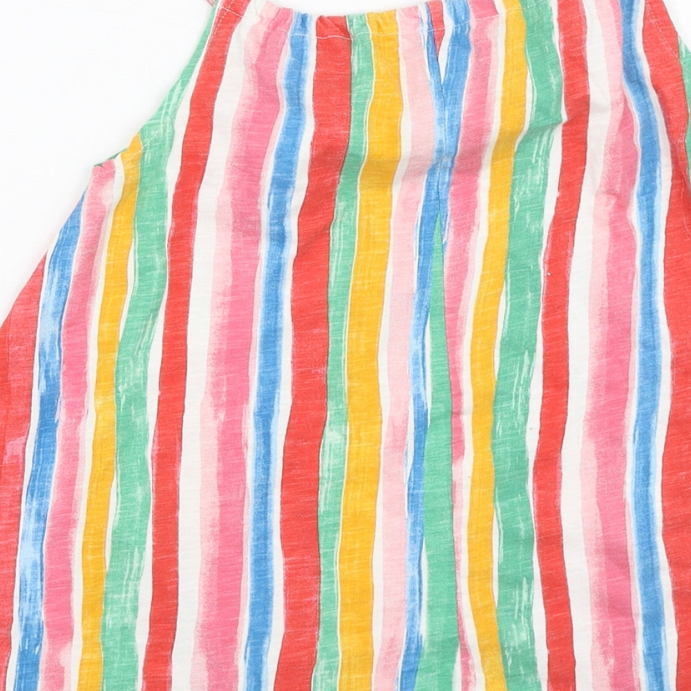Dunnes Stores Girls Multicoloured Striped Cotton Tank Dress  Size 9 Years  Off the Shoulder
