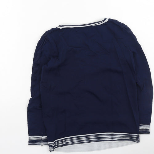 Anonymous Womens Multicoloured Round Neck  Viscose Pullover Jumper Size S