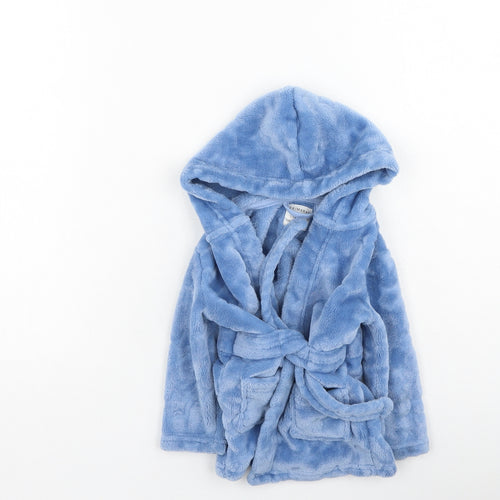 Primark  Boys Blue Solid Polyester Robe Gown Size 9-12 Months