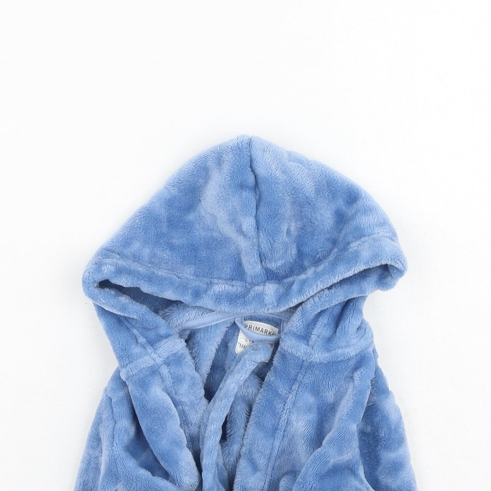 Primark  Boys Blue Solid Polyester Robe Gown Size 9-12 Months