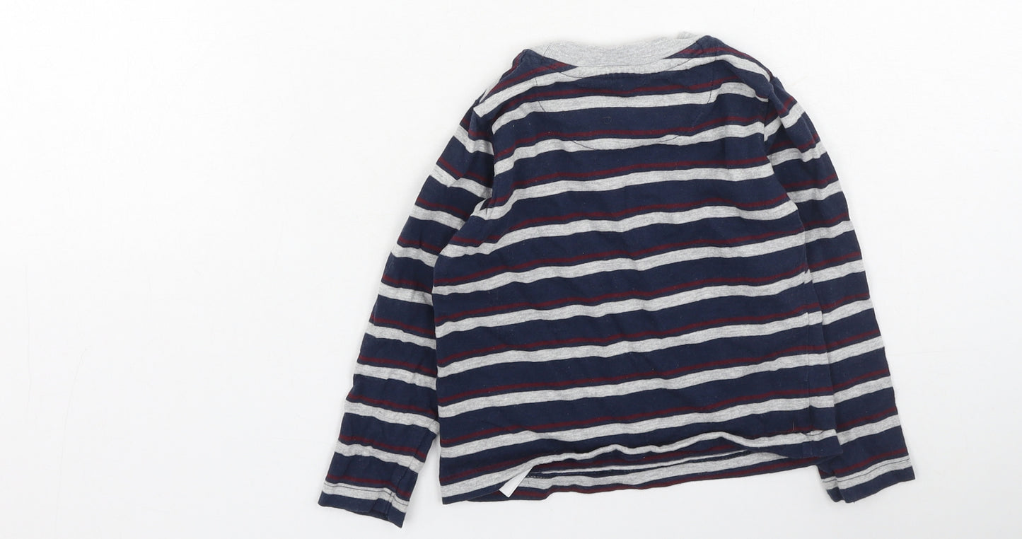 SoulCal&Co Boys Multicoloured Striped Cotton Basic Casual Size 2-3 Years Round Neck