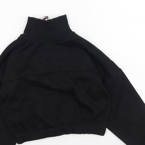 Primark Girls Black  Cotton Pullover Sweatshirt Size 7-8 Years