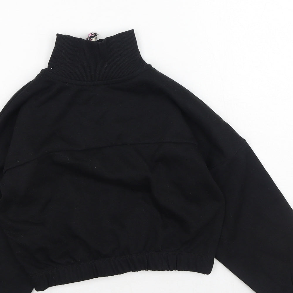 Primark Girls Black  Cotton Pullover Sweatshirt Size 7-8 Years