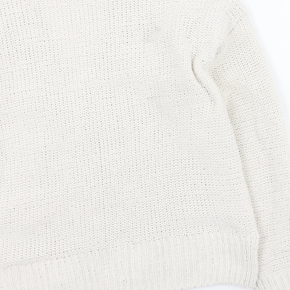 Primark Womens Beige Round Neck  Polyester Cardigan Jumper Size L