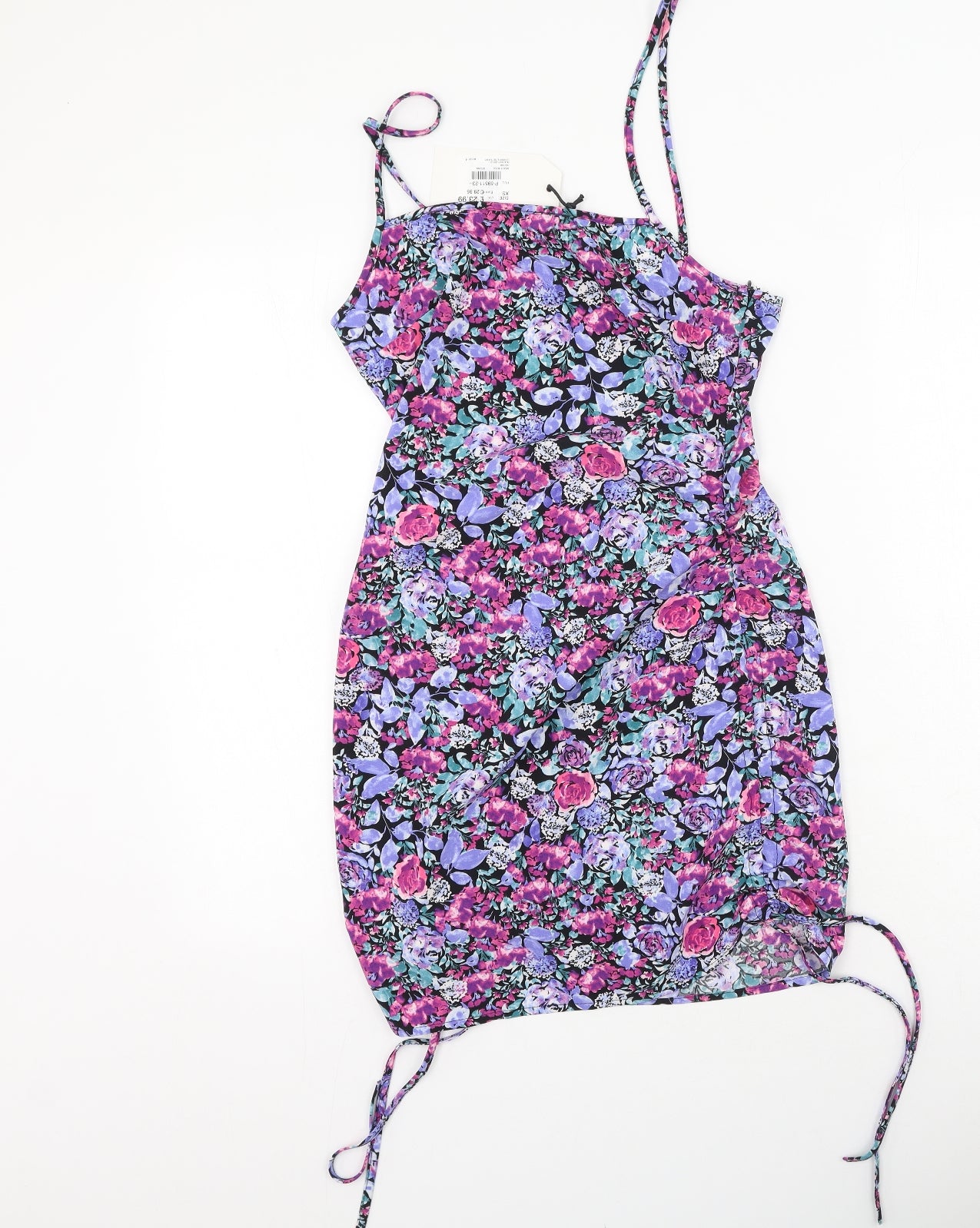 Brave Soul Womens Multicoloured Floral Polyester Bodycon  Size XS  Off the Shoulder