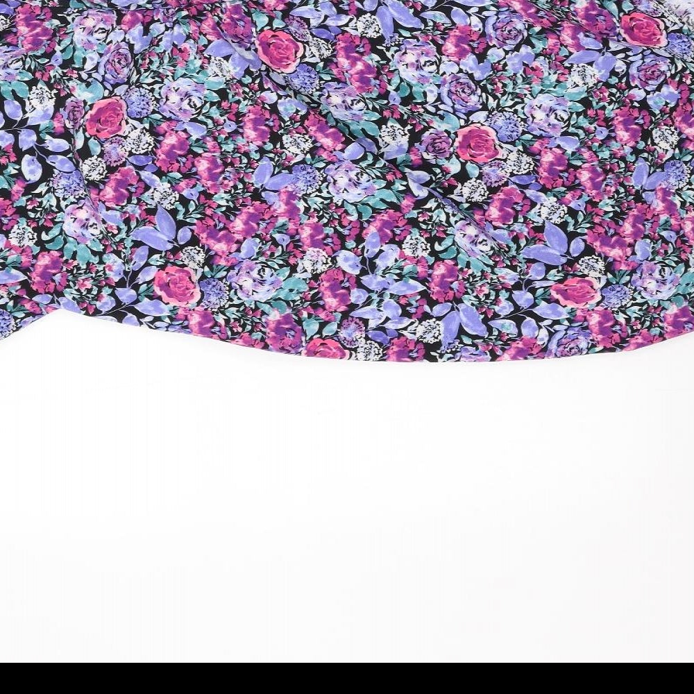 Brave Soul Womens Multicoloured Floral Polyester Bodycon  Size XS  Off the Shoulder