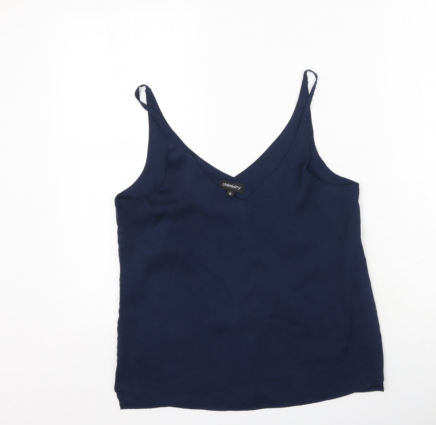 Chemistry Womens Blue  Polyester Camisole Tank Size 12 V-Neck