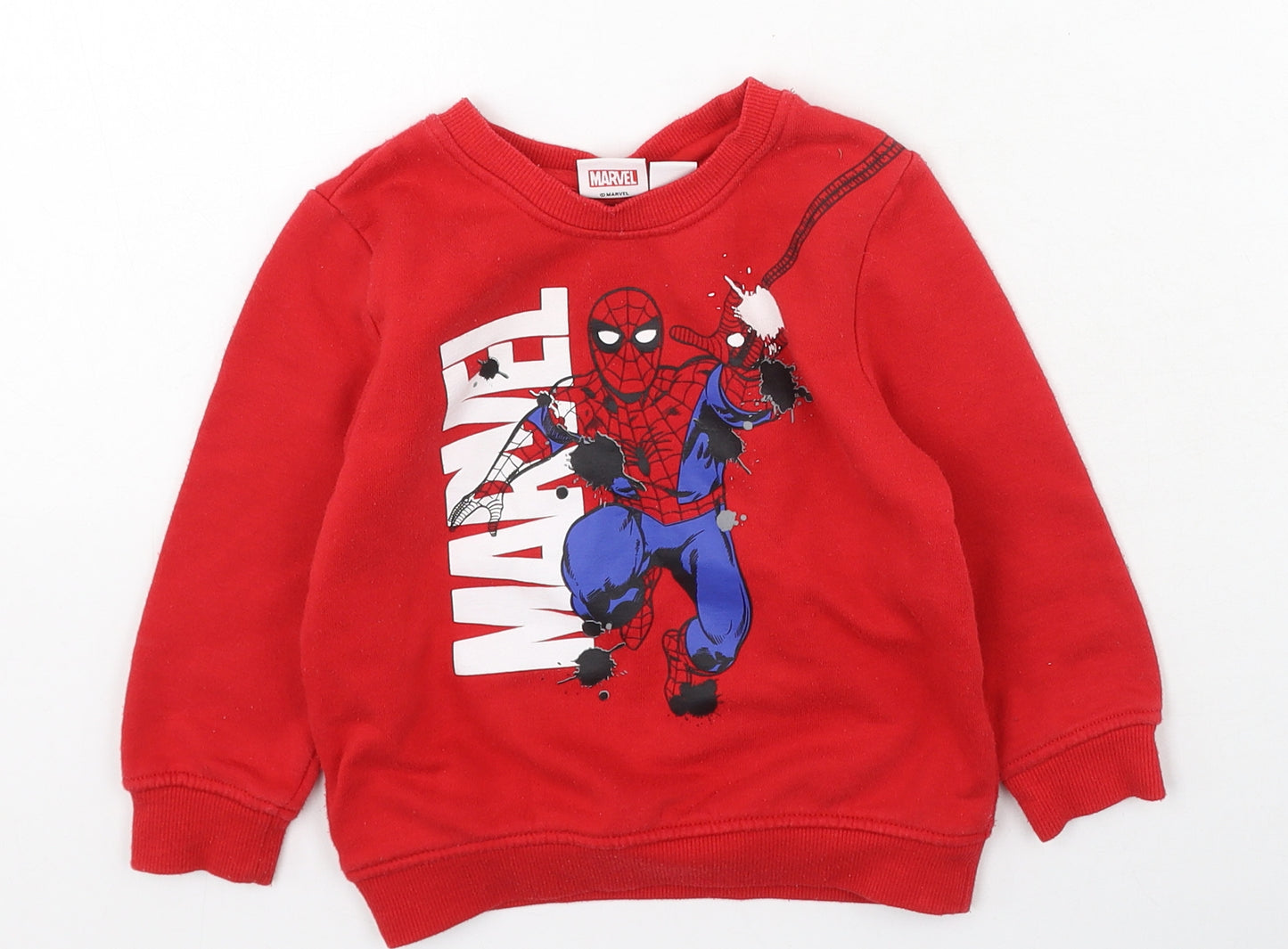 Primark Girls Red  Cotton Pullover Sweatshirt Size 2-3 Years   - Spiderman
