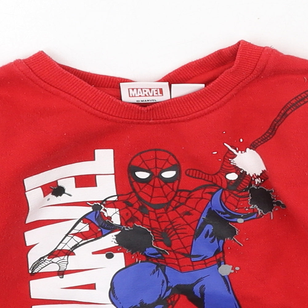 Primark Girls Red  Cotton Pullover Sweatshirt Size 2-3 Years   - Spiderman